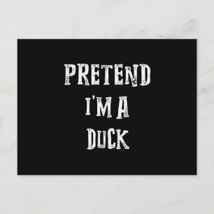 Pretend Im A Duck Halloween Costume Couples Announcement Postcard