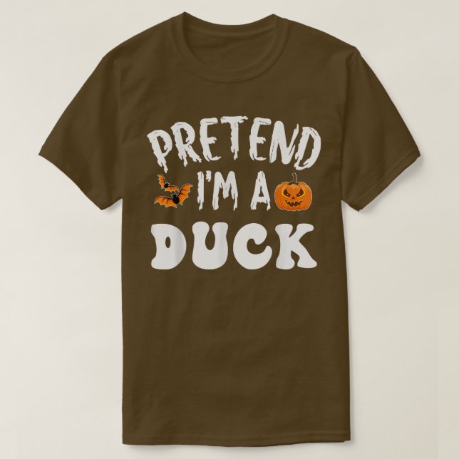 Pretend Im A Duck Halloween Costume Men Women Kids T-Shirt (Design Front)