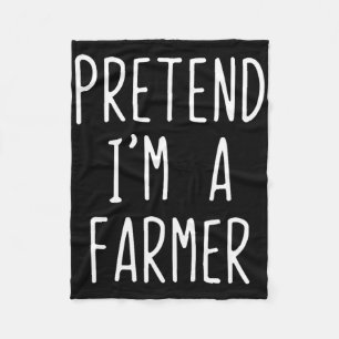 Pretend I'm A Farmer Costume Halloween Funny Lazy Fleece Blanket