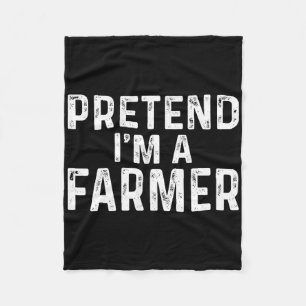Pretend I'm A Farmer Halloween Costume  Fleece Blanket