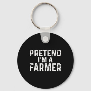 Pretend I'm A Farmer Halloween Costume Key Ring