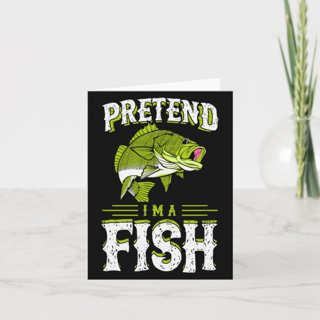 Pretend I'm A Fish B Funny Cute Lazy Halloween Cos Card (Front)