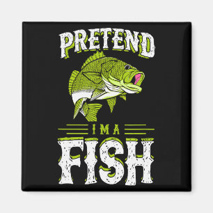 Pretend I'm A Fish B Funny Cute Lazy Halloween Cos Magnet