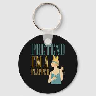 Pretend I'm A Flapper Bobbed Hair Subculture Hallo Key Ring