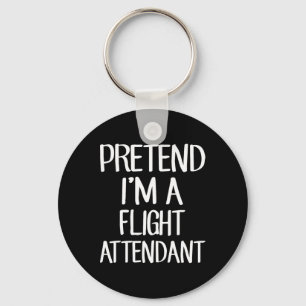 Pretend I'm A Flight Attendant Costume Family Lazy Key Ring