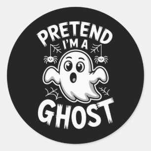 Pretend I'm A Ghost Funny Halloween Look For Kids Classic Round Sticker
