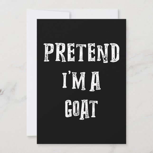 Pretend I'm A Goat Halloween Costume Save The Date (Front)