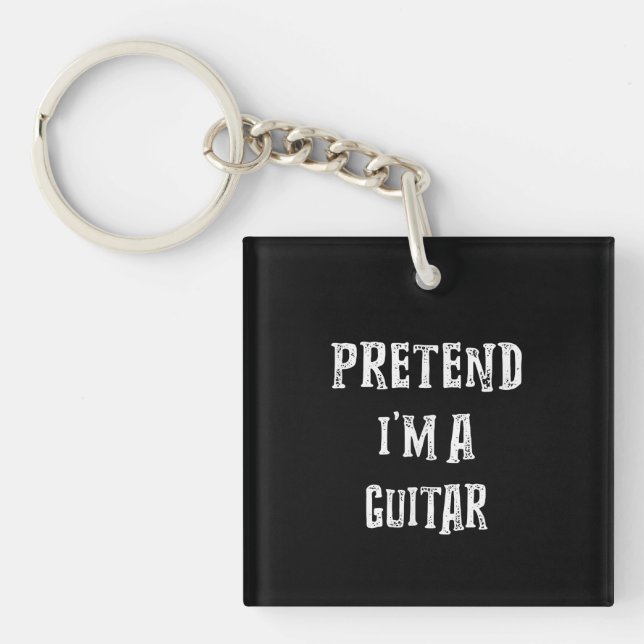 Pretend I'm A Guitar Costume Couples Key Ring (Front)