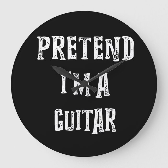 Pretend I'm A Guitar Costume Couples Large Clock (Front)