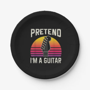 Pretend I'm A Guitar Funny Costume Gift Paper Plate