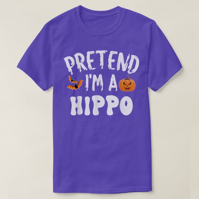 Pretend Im A Hippo Halloween Costume Men Women Kid T-Shirt (Design Front)