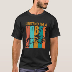 Pretend I'm A Horse Lazy Costume Halloween Vintag T-Shirt