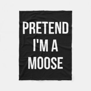 Pretend I'm A Moose Adult Costume Halloween Brown Fleece Blanket