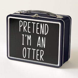 Pretend I'm A Otter Costume Halloween Lazy Easy Metal Lunch Box