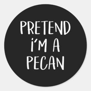 Pretend Im A Pecan Costume Party Funny Halloween Classic Round Sticker