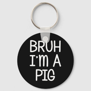 Pretend I'm A Pig Funny Lazy Halloween Costume Par Key Ring