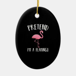 Pretend Im A Pink Flamingo Funny Halloween Costume Ceramic Ornament