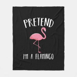 Pretend Im A Pink Flamingo Funny Halloween Costume Fleece Blanket