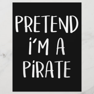 Pretend I'm A Pirate Costume Funny Halloween Custom Letterhead