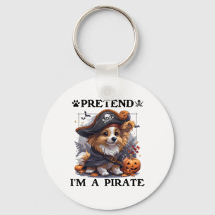 Pretend I'm A Pirate Shetland Sheepdog Halloween P Key Ring