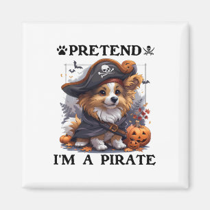 Pretend I'm A Pirate Shetland Sheepdog Halloween P Magnet