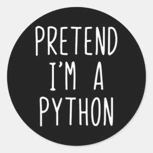 Pretend I'm A Python Costume Halloween Funny Lazy Classic Round Sticker