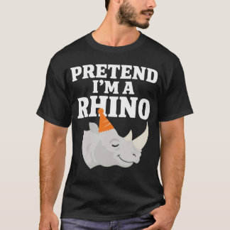 Pretend I'm A Rhino Lazy Costume T-Shirt