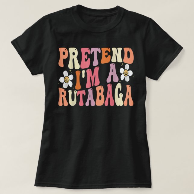 Pretend I'm A Rutabaga Costume Funny Food Hallowee T-Shirt (Design Front)