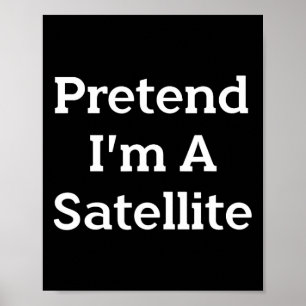 Pretend I'm A Satellite Costume Funny Space Hallow Poster