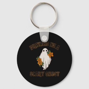 Pretend I'm A Scary Ghost Halloween Costume 3 Key Ring