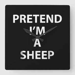 Pretend im a sheep halloween funny party gift square wall clock
