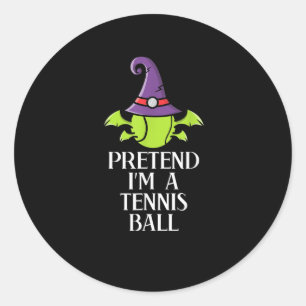 Pretend Im a Tennis Ball Witch Hat Funny Halloween Classic Round Sticker