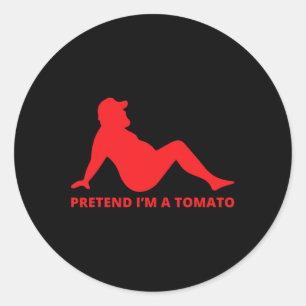 Pretend I'm A Tomato Simple Easy Lazy Halloween Co Classic Round Sticker