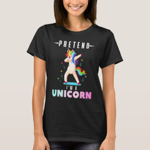 Pretend I'm A Unicorn Halloween Costume Matching T-Shirt