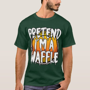 Pretend Im A Waffle Funny Lazy Halloween Costume L T-Shirt