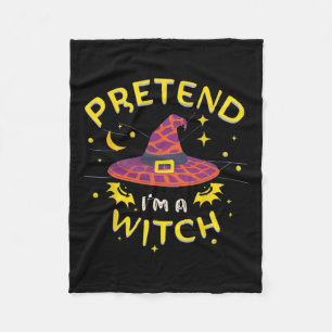 Pretend I'm A Witch Ghost Halloween Costume Fleece Blanket