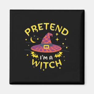 Pretend I'm A Witch Ghost Halloween Costume Magnet