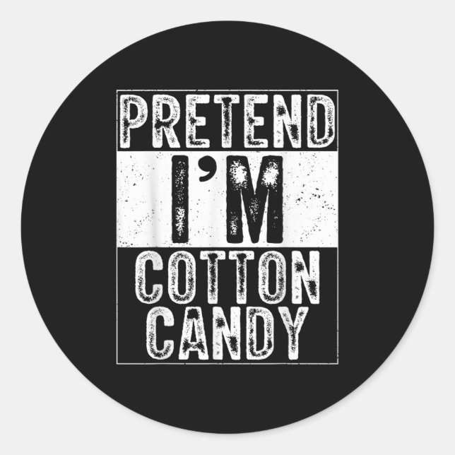 Pretend I'm Cotton Candy Family Women Men Costume  Classic Round Sticker (Front)