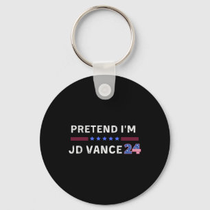 Pretend I'm Jd Vance Funny Lazy Halloween Costume Key Ring