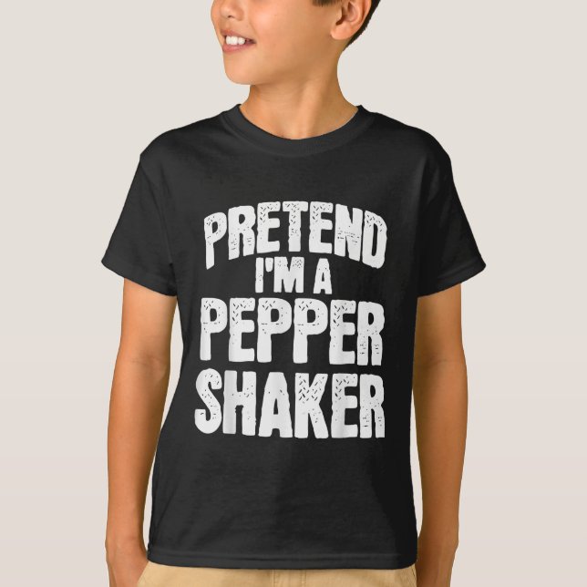 Pretend I'm Pepper Shaker Funny Matching Halloween T-Shirt (Front)