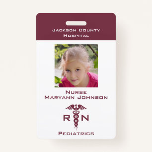 Pretend Nurse Play Badge for Kids Personalised ID Badge