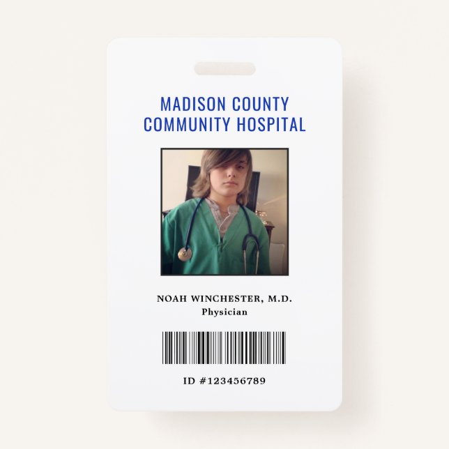 Pretend Play Doctor ID Badge (Vertical) (Front)
