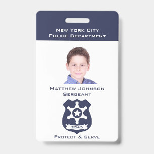 Pretend Police Badge for Kids with Photo ID Badge
