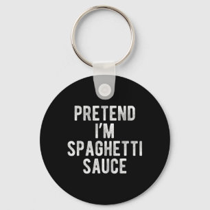 Pretend Spaghetti Sauce Funny Costume Lazy Key Ring