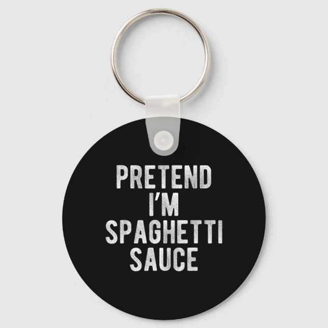Pretend Spaghetti Sauce Funny Costume Lazy Key Ring (Front)