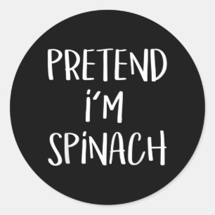 Pretend Spinach Costume Party Funny Halloween Classic Round Sticker