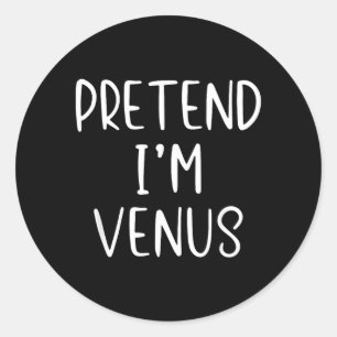 Pretend Venus Costume Halloween Simple Kid Planet Classic Round Sticker