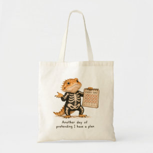 Pretending I Have A Plan Bearded Dragon Art Tote Bag