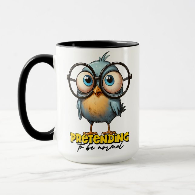 Pretending to be normal Funny Sparrow Mug (Left)
