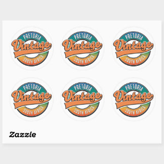 Pretoria south africa vintage logo classic round sticker